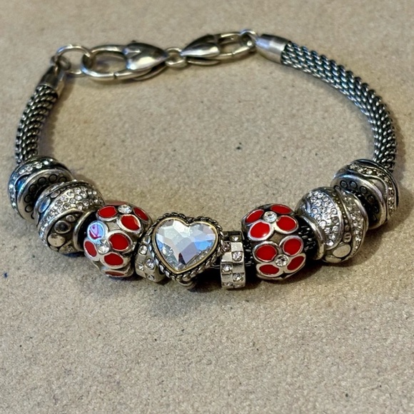 🆕 Brighton Corina Ring bead Clear heart crystal trimmed in silver & gold - Picture 6 of 8